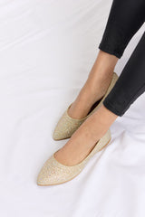 Rhinestone Point Toe Flat Slip-Ons