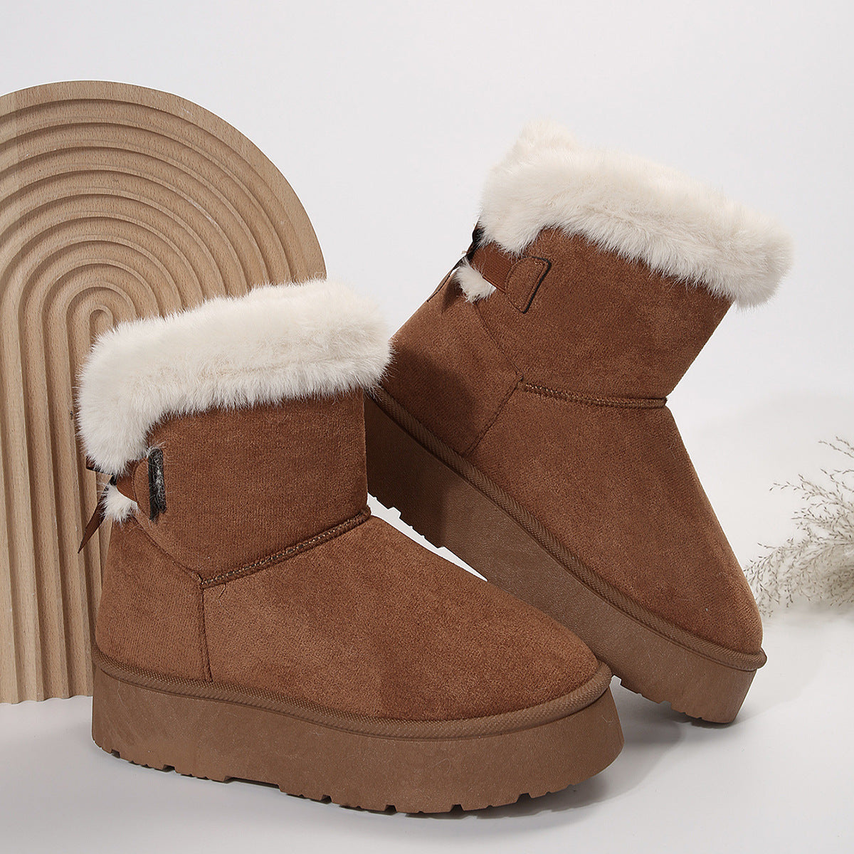 Campfire and Cocoa Bow-Knot Snow Boots