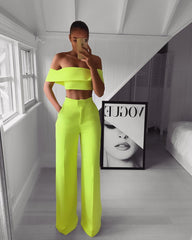 Fierce Cropped Top + Long Trousers Set