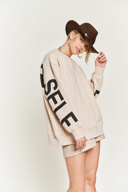 Be Yourself Printed oversized sweatshirt