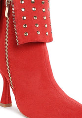 Piccini Stud Embellished Foldover Boots