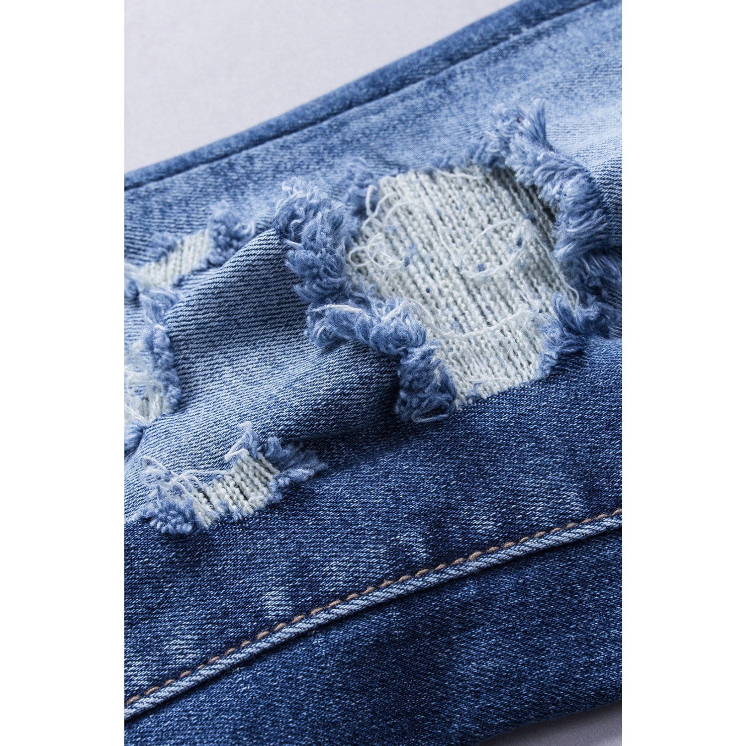 Distressed Flared Jeans with Pockets