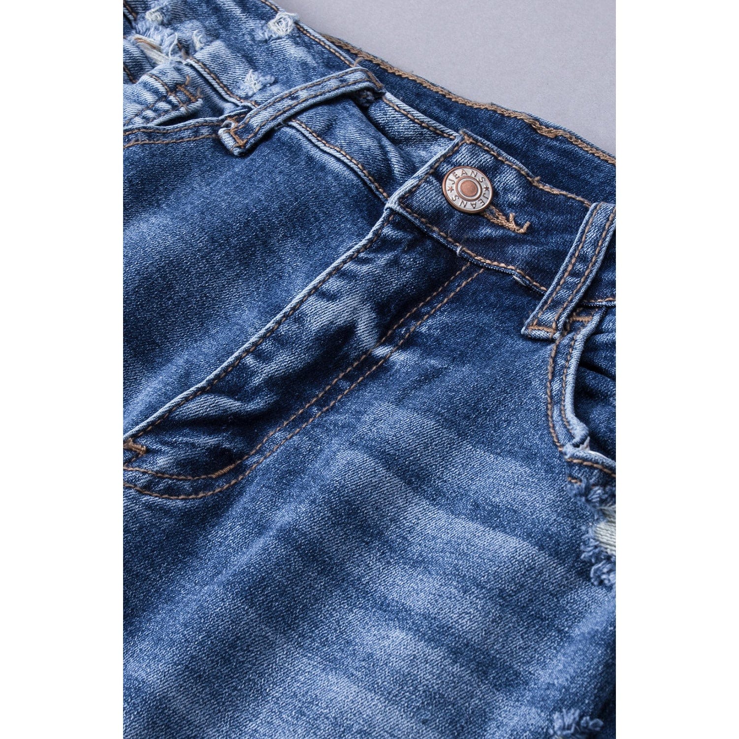 Distressed Flared Jeans with Pockets