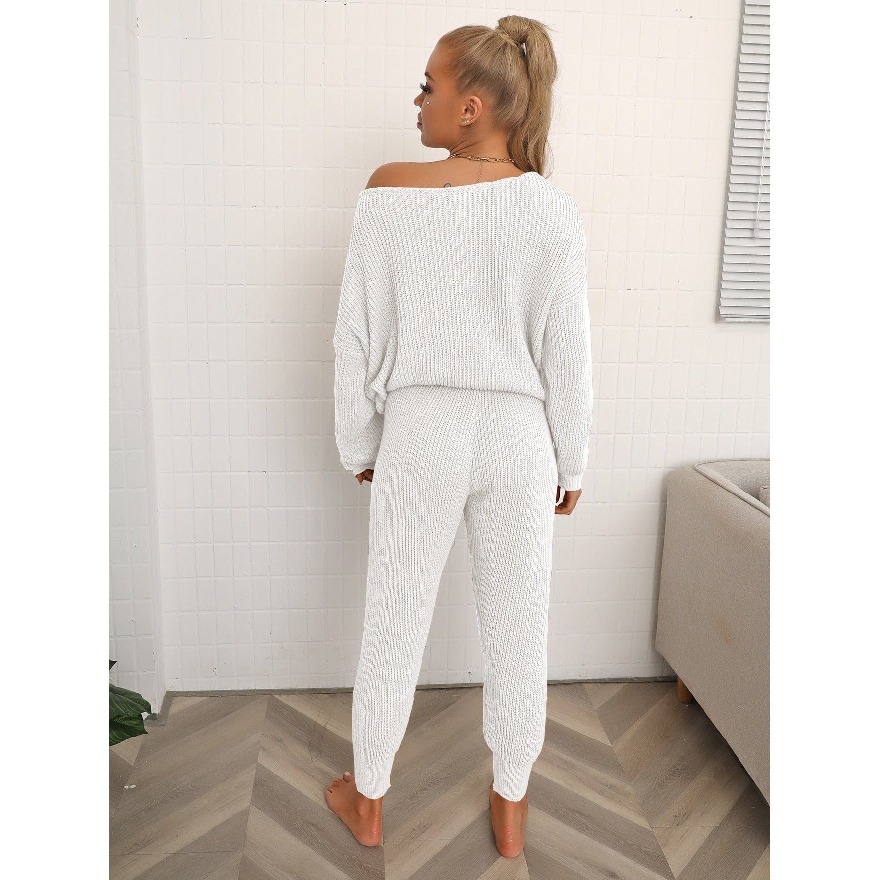 Dolman Sleeve Sweater and Knit Pants Set