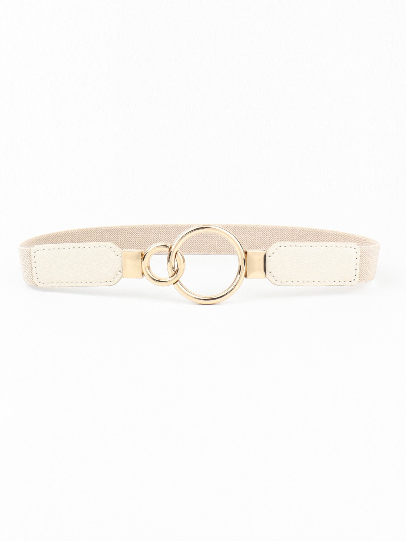 Double Ring Buckle Elastic PU Belt