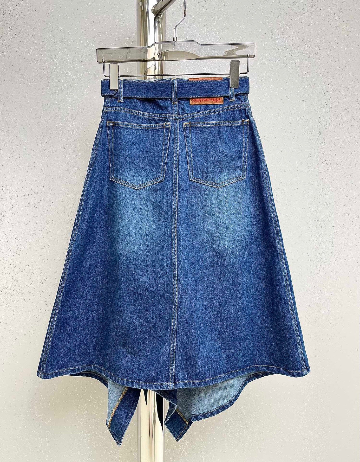 Doing The Most Hollow-Slit Denim Skirt