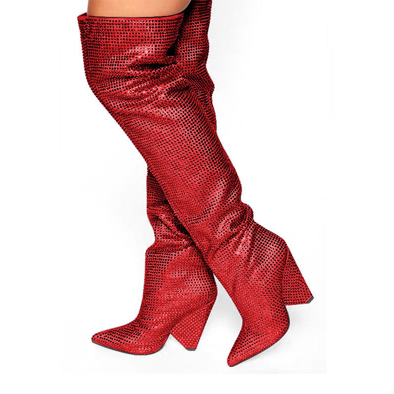 Razzle Dazzle Tapered Heel Wedge Boots