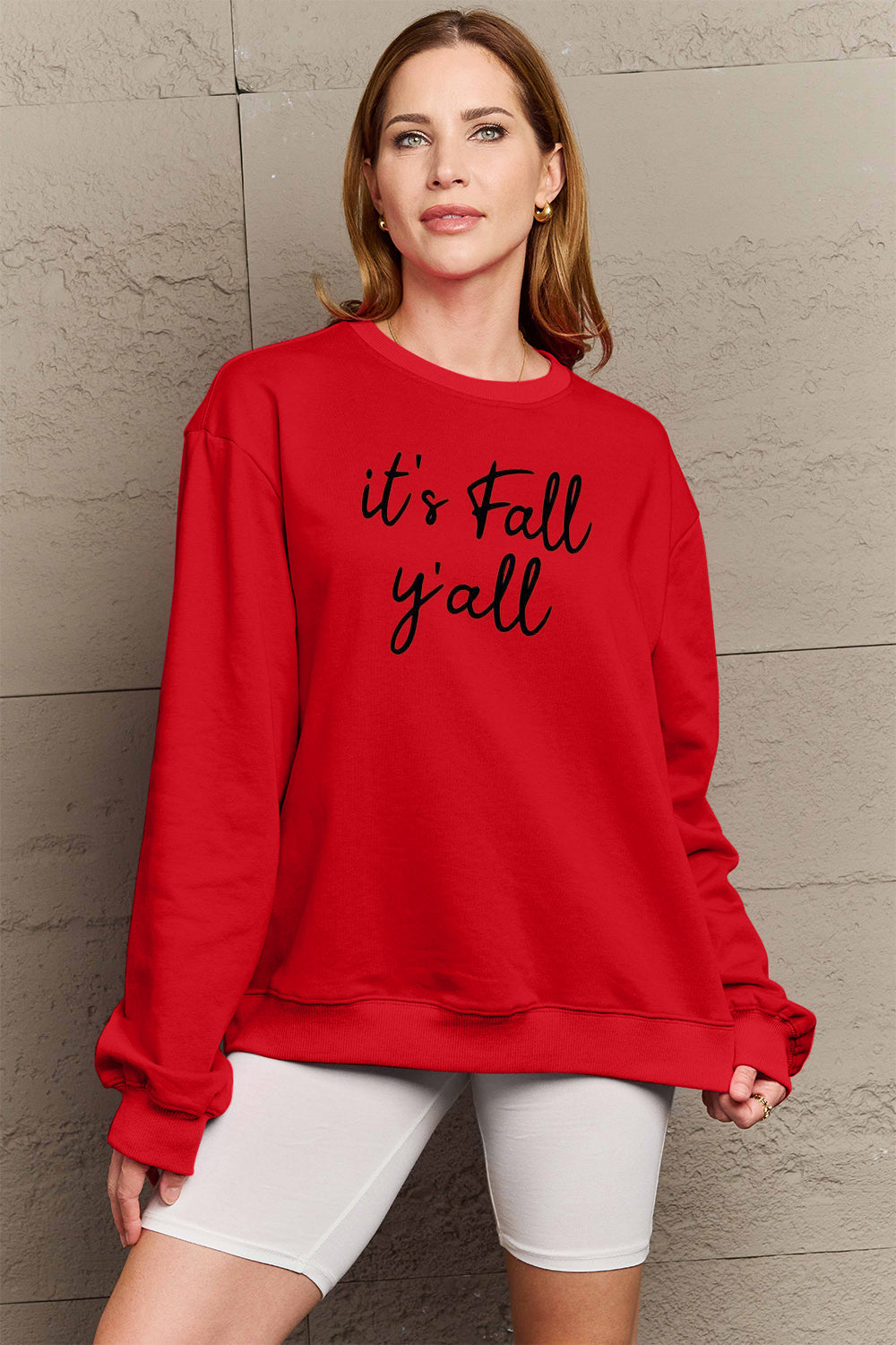 Full Size IT'S FALL Y'ALL Graphic Sweatshirt