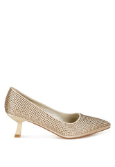 Dinah Rhinestones Embellished Kitten Heel Pumps