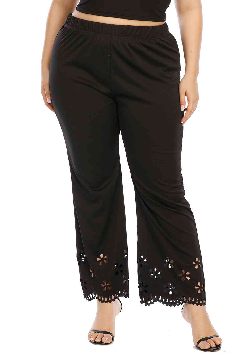 Abbey Plus Size Openwork Detail Pants