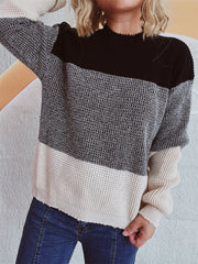 Color Block Long Sleeve Sweater