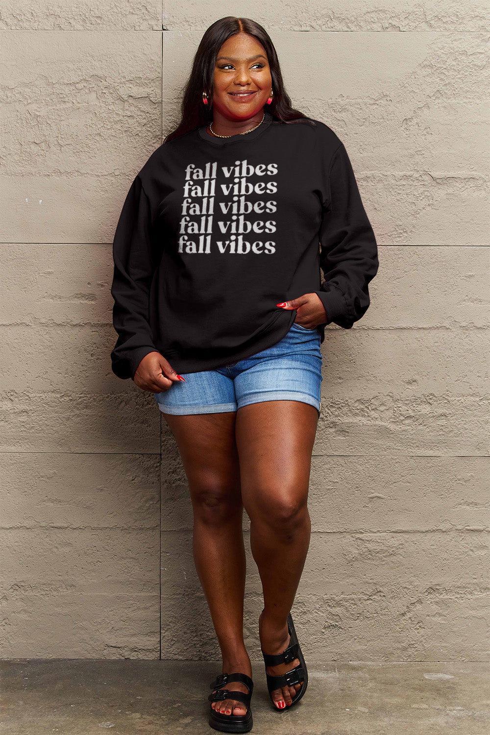 Full Size FALL VIBES Graphic Sweatshirt