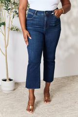 Full Size Raw Hem Straight Jeans