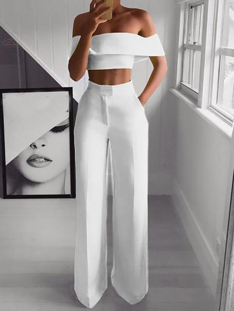 Fierce Cropped Top + Long Trousers Set