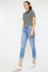 Distressed Cat's Whiskers Button Fly Jeans