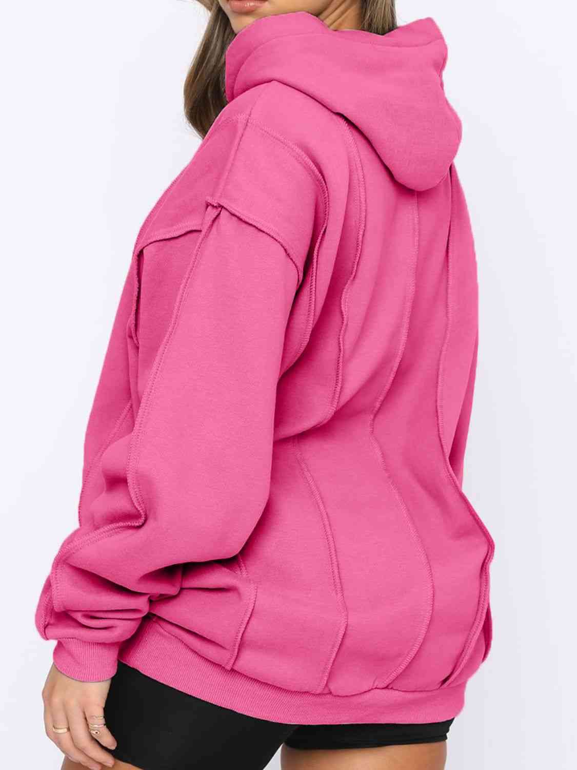 Exposed Seams Long Sleeve Hoodie