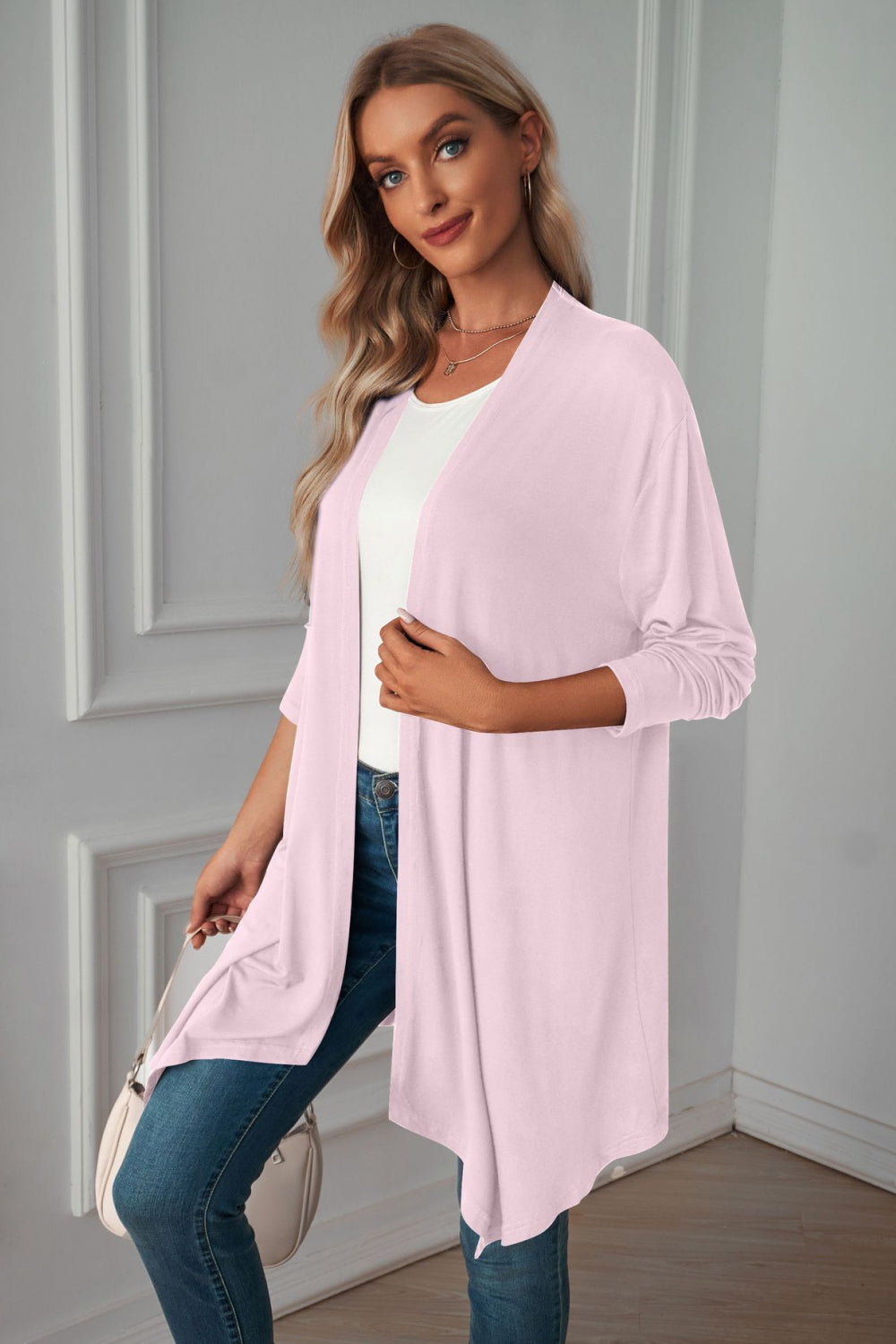 Open Front Long Sleeve Cardigan