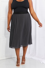 Full Size Romantic At Heart Pleated Chiffon Midi Skirt