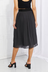 Full Size Romantic At Heart Pleated Chiffon Midi Skirt