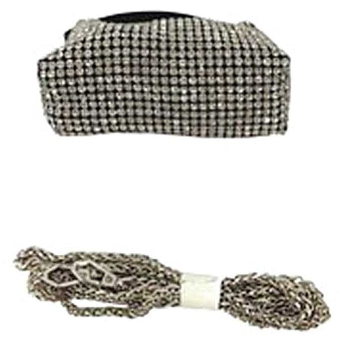 Get Out of My Way Rhinestone Handle Clutch Bag