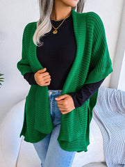 Horizontal Open Front Slit Cardigan