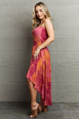 In The Mix Sleeveless High Low Tie Dye Dress