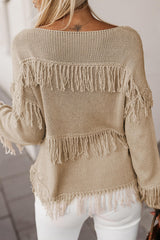 Boho Fringed Knitted Sweater