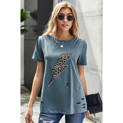 Leopard Lip Distressed T-Shirt