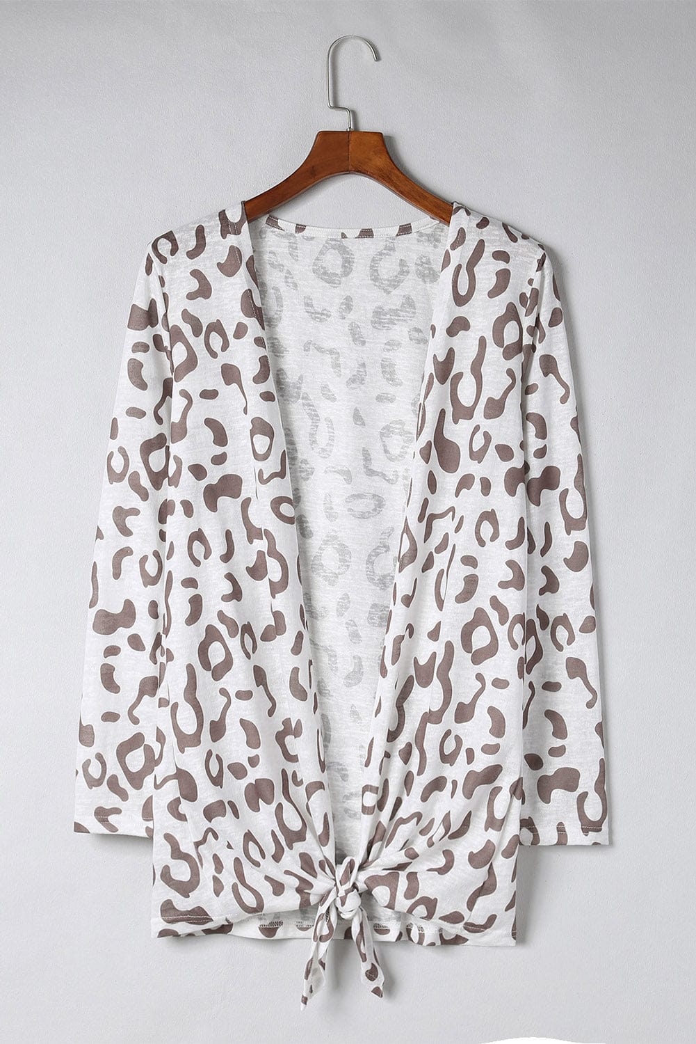 Leopard Long-Sleeve Open Front Cardigan