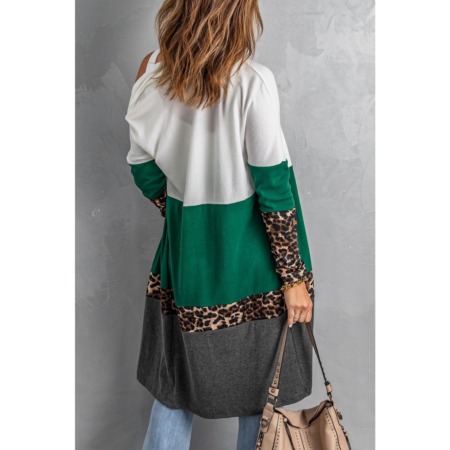 Leopard Open Front Cardigan