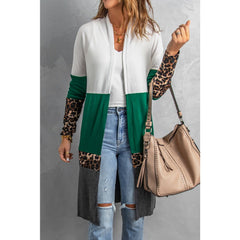 Leopard Open Front Cardigan