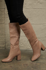 Persuasion Block Heel Knee High Boots