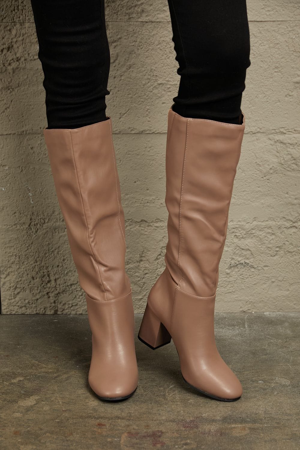 Persuasion Block Heel Knee High Boots