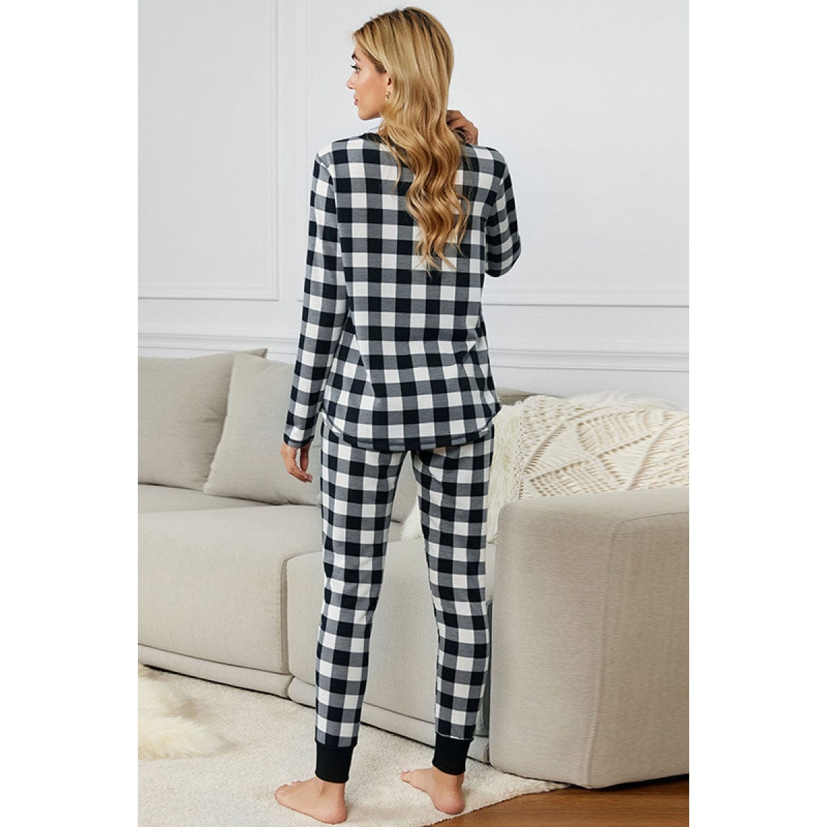 Plaid Tee & Pants Pajama Set