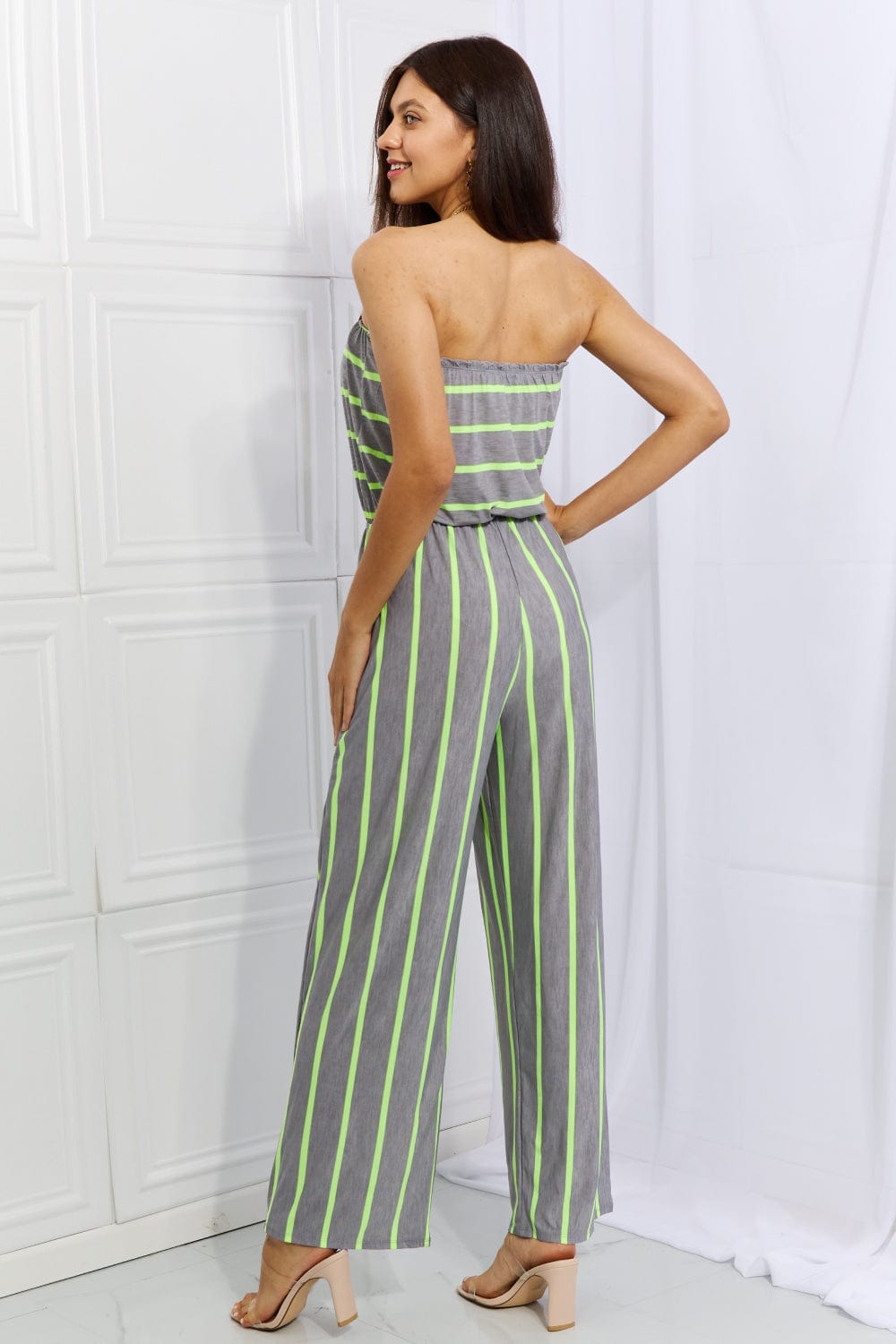 Pop Of Color Full Size Sleeveless Striped Jumpsuit