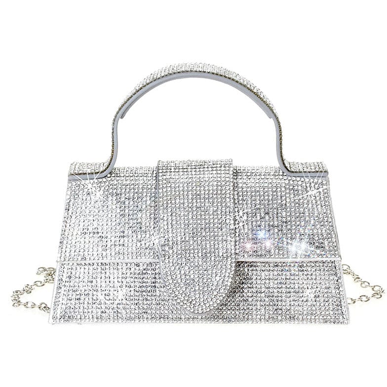 Rhinestone Allover Chic Design Handle Bag