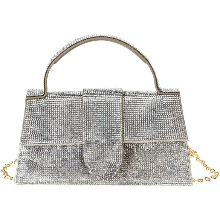 Rhinestone Allover Chic Design Handle Bag