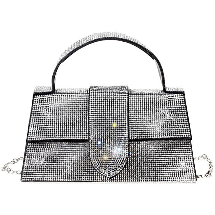 Rhinestone Allover Chic Design Handle Bag