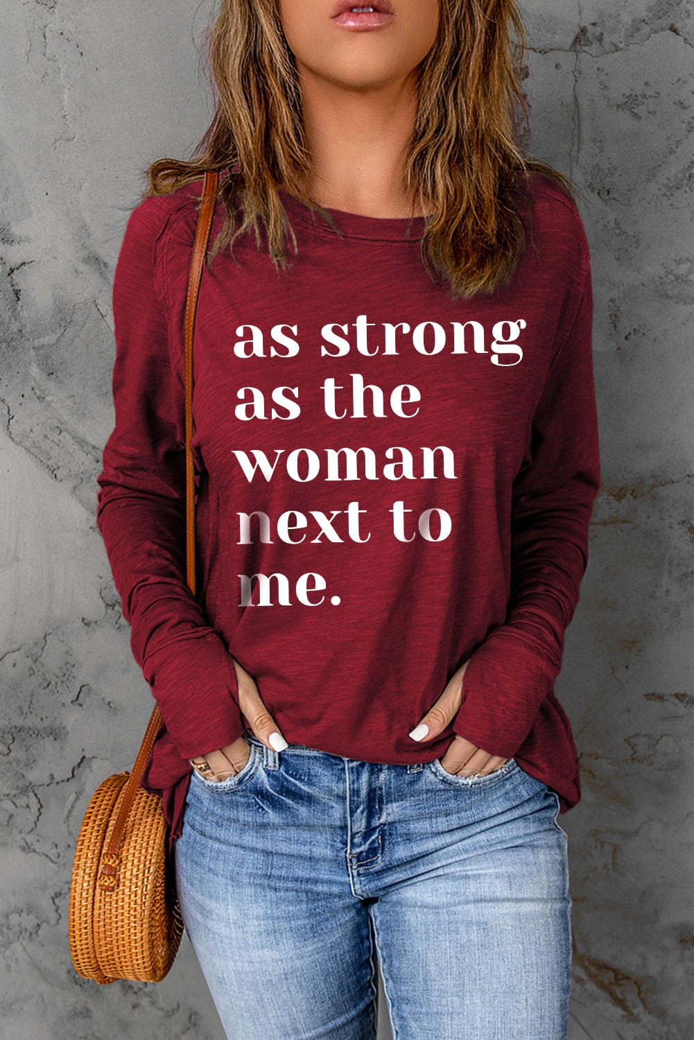 Strong Woman Thumbhole Sleeve Top