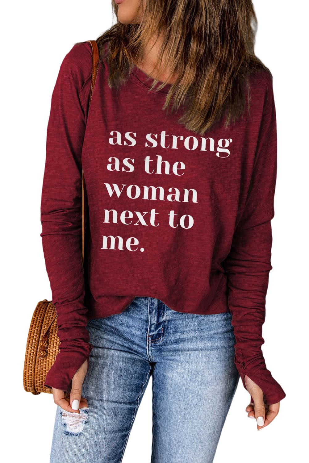 Strong Woman Thumbhole Sleeve Top