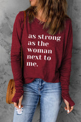 Strong Woman Thumbhole Sleeve Top