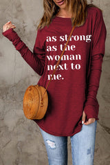 Strong Woman Thumbhole Sleeve Top