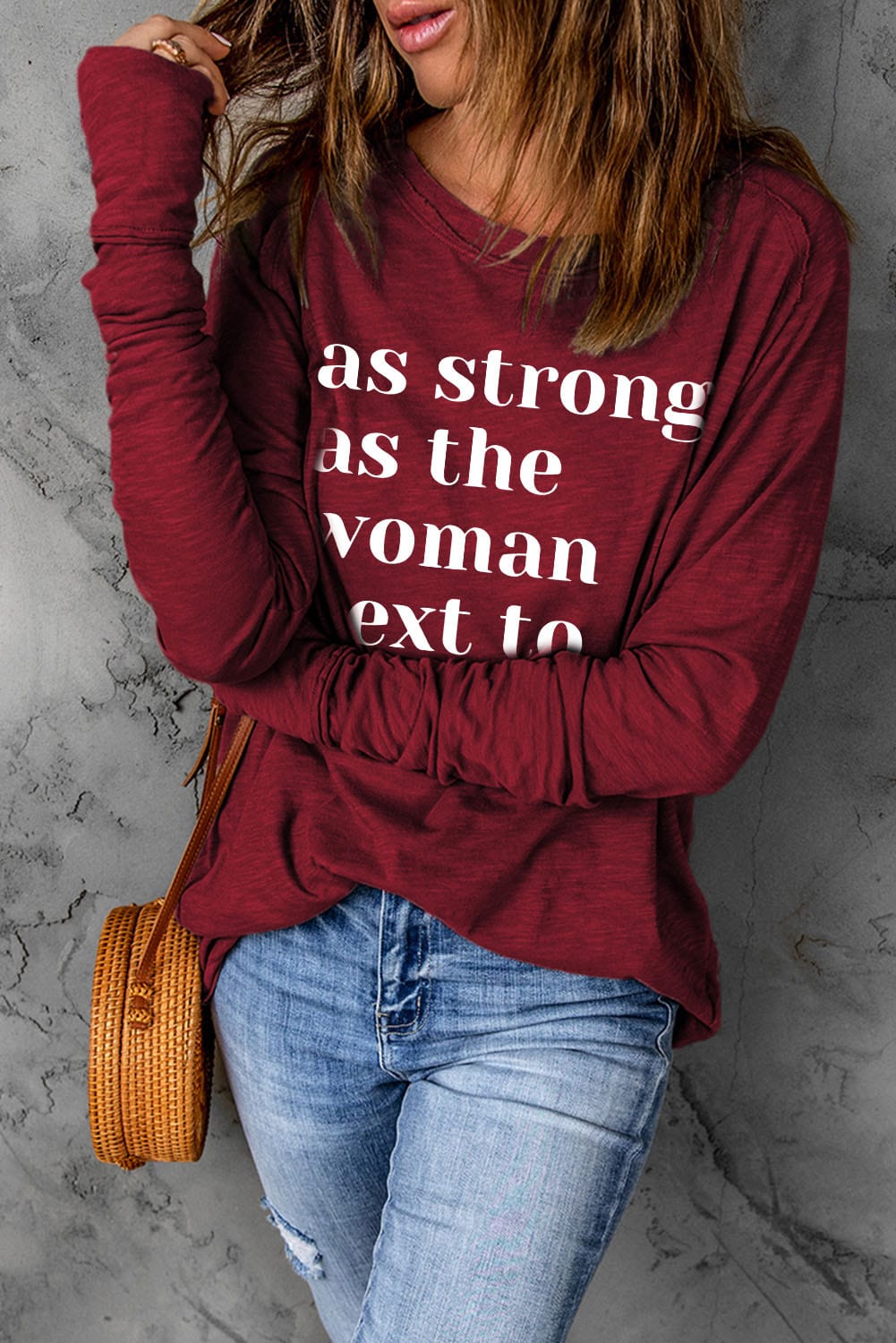 Strong Woman Thumbhole Sleeve Top