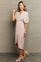 Surplice Neck Tulip Hem Dress