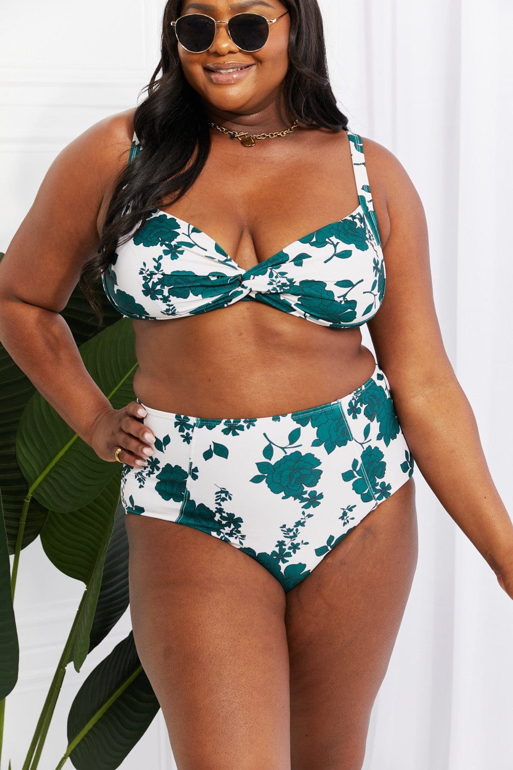 Swim Take A Dip Twist High-Rise Bikini in Forest