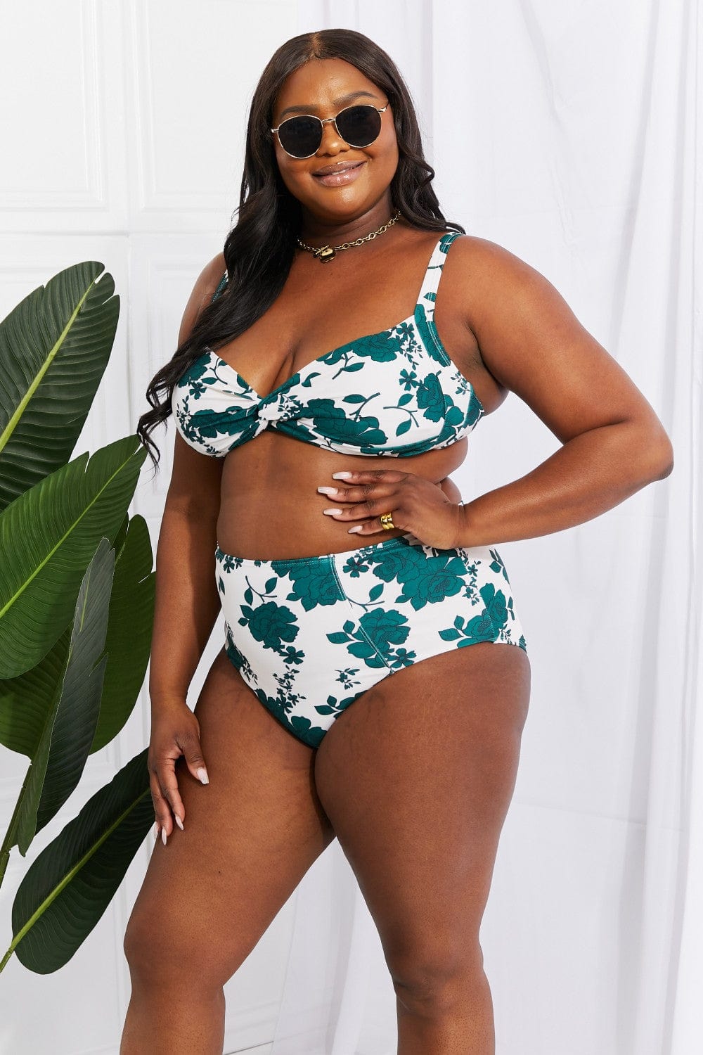 Swim Take A Dip Twist High-Rise Bikini in Forest