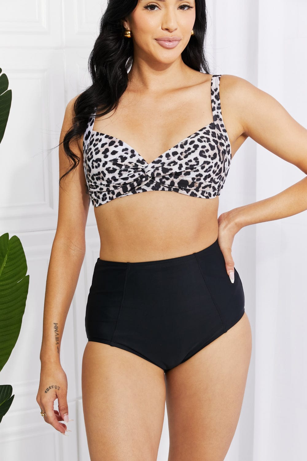 Take A Dip Twist High-Rise Bikini in Leopard