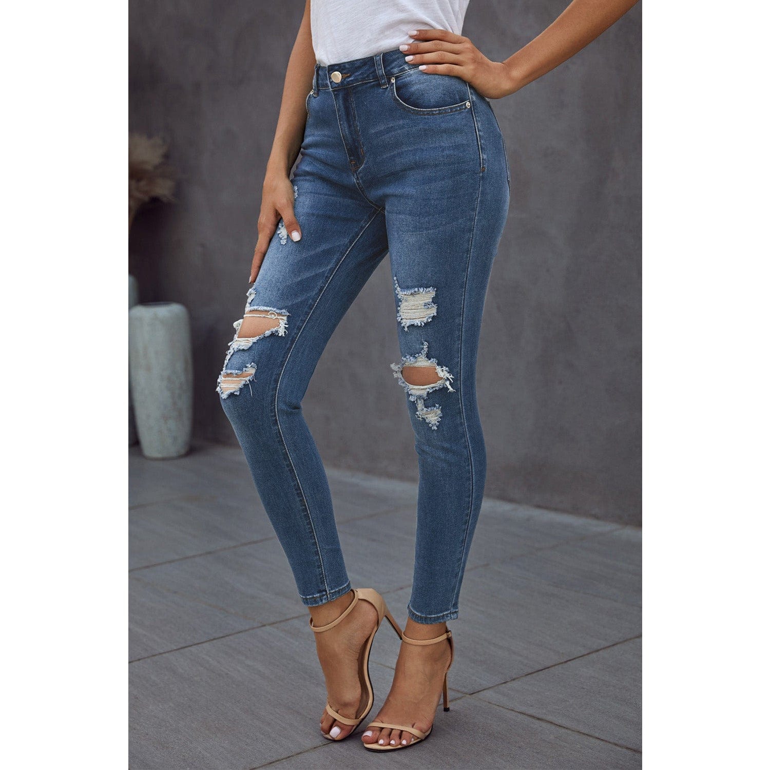 Vintage Skinny Ripped Jeans