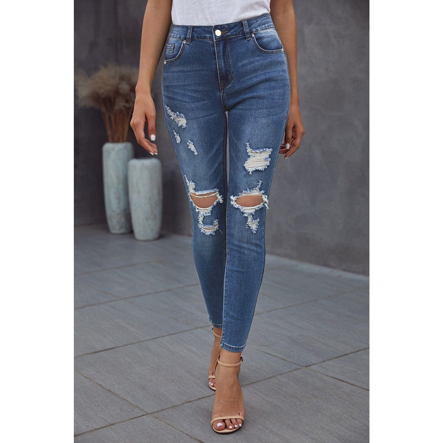 Vintage Skinny Ripped Jeans