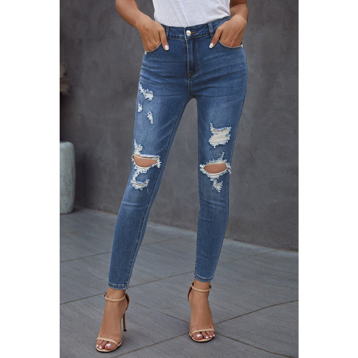 Vintage Skinny Ripped Jeans